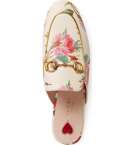 gucci princetown floral leather flat mules|Gucci mule loafer.